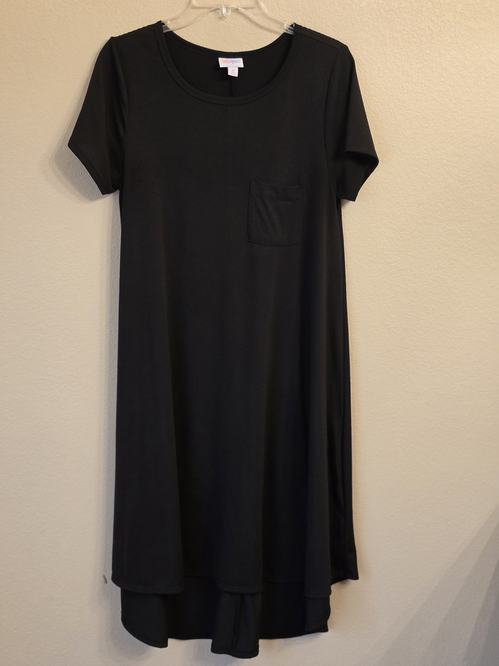 LuLaRoe Carley Black High-Low Short Sleeve Dress Size Medium